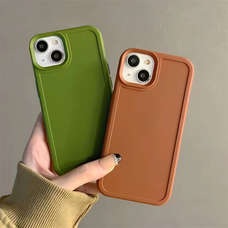 IPHONE Casing Ponsel Silikon Cair Musim Panas Hijau Matte Frosted Kompatibel Untuk Iphone14 13 12 11 Pro Max X XR 8 7 Plus Halus Ultra Hybrid Lembut TPU Back Cover