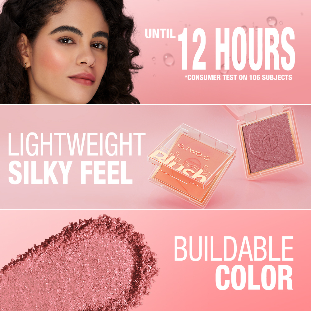 O.TWO.O 6 Colors Blush Palette Face Makeup Powder High Pigment Smooth Silky Glow Powdere Blush