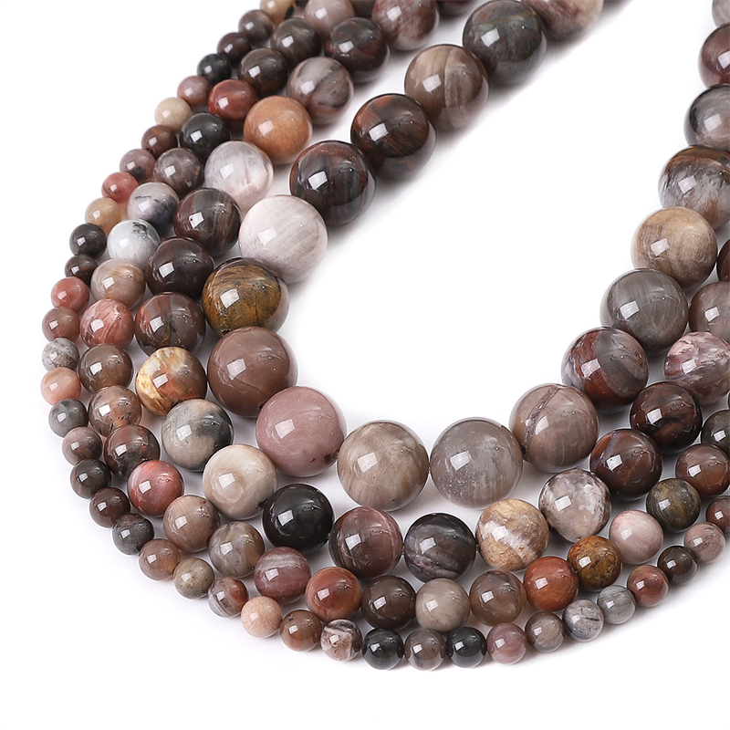 38cm/Str Natural Jades Stone Agat Brown Crazy Lace Beads Round Loose Spacer Beads Untuk Membuat Perhiasan Temuan DIY Gelang