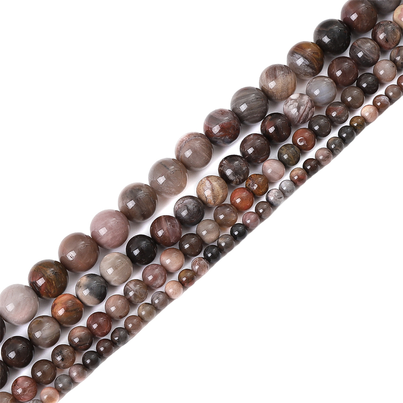 38cm/Str Natural Jades Stone Agat Brown Crazy Lace Beads Round Loose Spacer Beads Untuk Membuat Perhiasan Temuan DIY Gelang