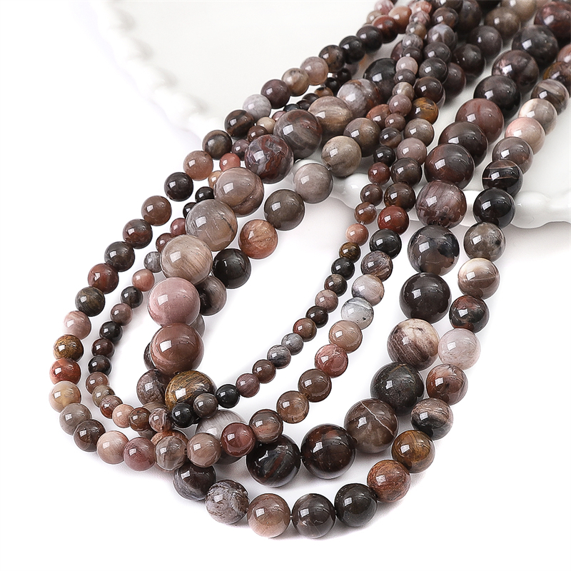 38cm/Str Natural Jades Stone Agat Brown Crazy Lace Beads Round Loose Spacer Beads Untuk Membuat Perhiasan Temuan DIY Gelang