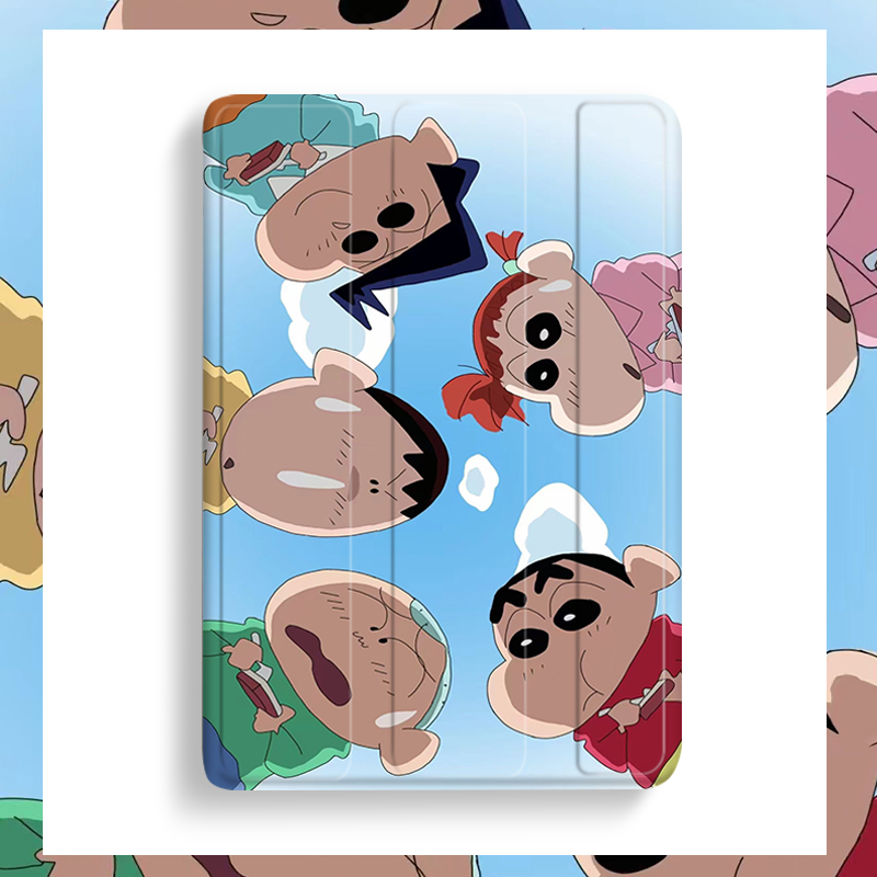 Dllencase For Crayon Shin chan iPad Case Dengan Tempat Pensil Untuk 2022 Gen10 2021 Pro 11 2019 2020 10.2 7/8th Gen 2018 9.7 5/6th Mini 4 5 6 Air 4 5 10.5 10.9 Cover A376