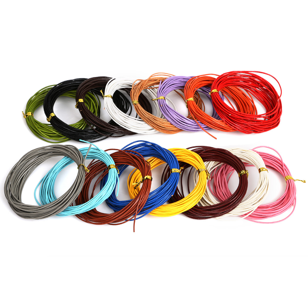 100% Kulit Asli Cord 5M Dia 3mm Multi-Warna Perhiasan Tali String Untuk Membuat Perhiasan DIY Kalung Gelang Aksesoris