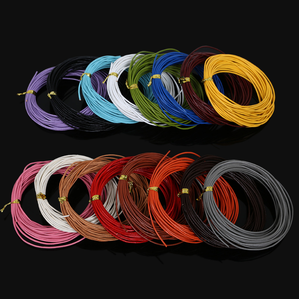 100% Kulit Asli Cord 5M Dia 3mm Multi-Warna Perhiasan Tali String Untuk Membuat Perhiasan DIY Kalung Gelang Aksesoris