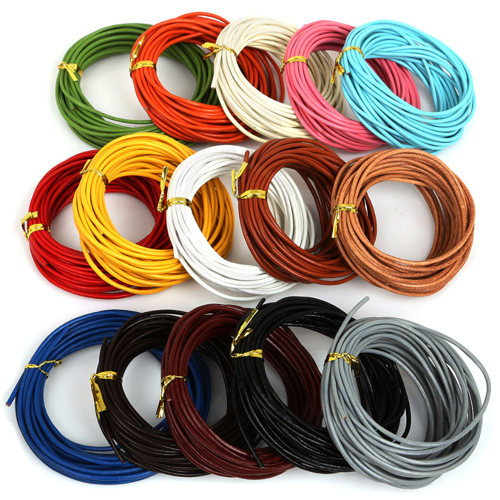 100% Kulit Asli Cord 5M Dia 3mm Multi-Warna Perhiasan Tali String Untuk Membuat Perhiasan DIY Kalung Gelang Aksesoris