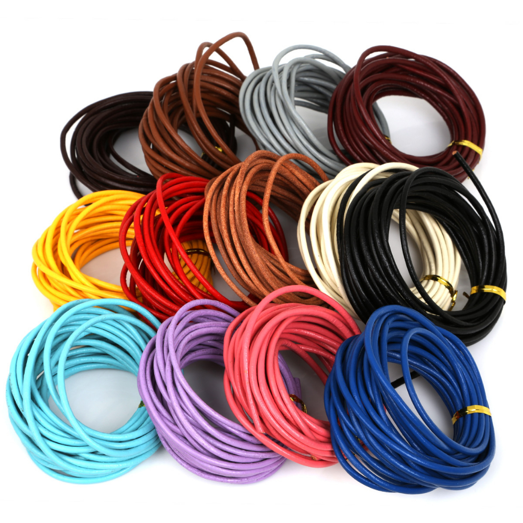 100% Kulit Asli Cord 5M Dia 3mm Multi-Warna Perhiasan Tali String Untuk Membuat Perhiasan DIY Kalung Gelang Aksesoris