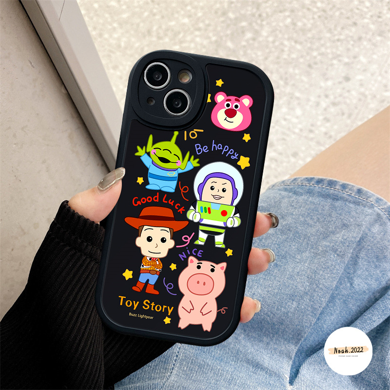Case Beruang Strawberry Lucu Untuk VIVO Y36 Y20 Y22 Y12 Y15 Y16 Y15s Y21 Y11 Y15A Y20s Y20i Y12i Y30 V25E Y91C Y02 V25 Y91 Y35 Y51 Y22s Y33s Y21A Y17 Y21s Snoopy Toy Story Alien Case