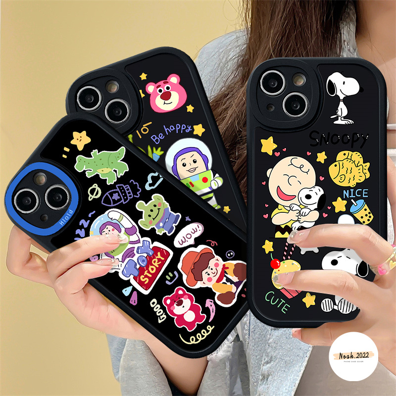 Case Beruang Strawberry Lucu Untuk VIVO Y36 Y20 Y22 Y12 Y15 Y16 Y15s Y21 Y11 Y15A Y20s Y20i Y12i Y30 V25E Y91C Y02 V25 Y91 Y35 Y51 Y22s Y33s Y21A Y17 Y21s Snoopy Toy Story Alien Case