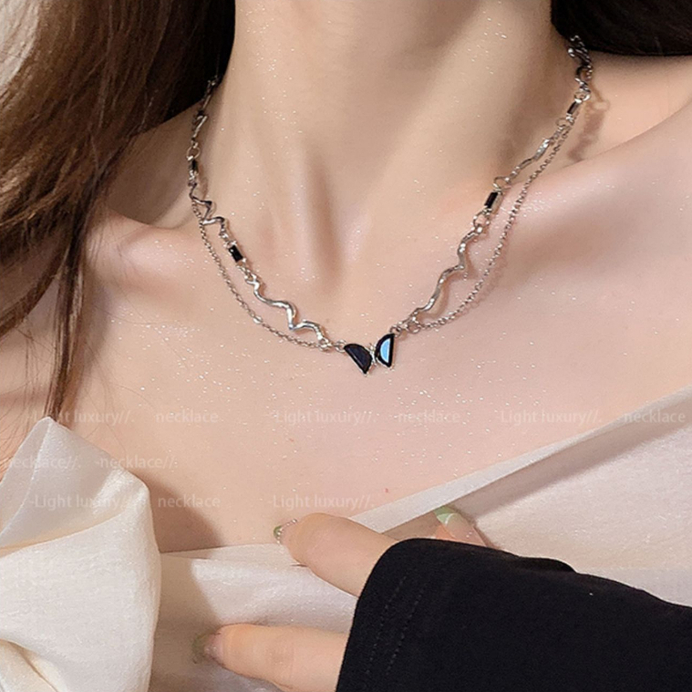 Kalung Kupu Hitam Trend Perhiasan Y2K Style