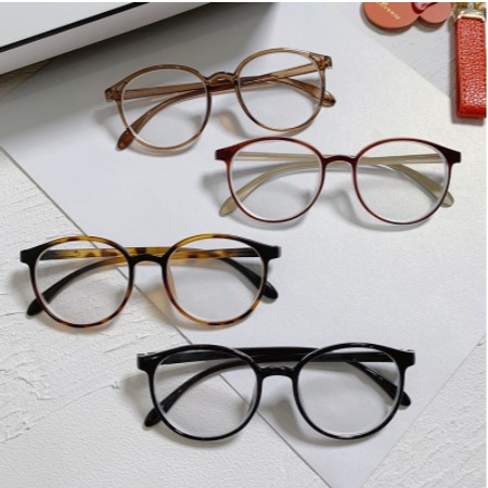 【Bayar di tempat】Kacamata Korea Wanita Kacamata Anti Radiasi Wanita Fashion retro flat Eyeglasses