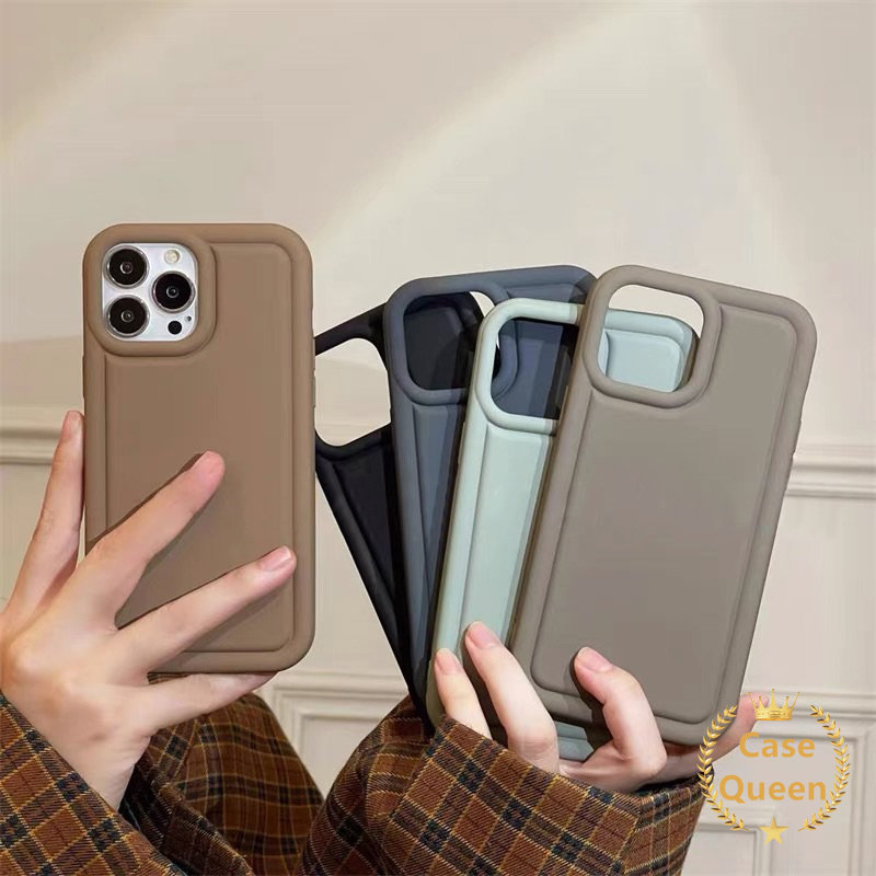 Mewah Simple Tebal Shockproof Casing Tpu Oppo A57 A77s A77 A17 A53 A95 A74 A5 A16s A31 A55 A92 A12 A9 A16E A12E A3s A5s A7 A15 A16 Reno5 Matte Soft Airbag Case