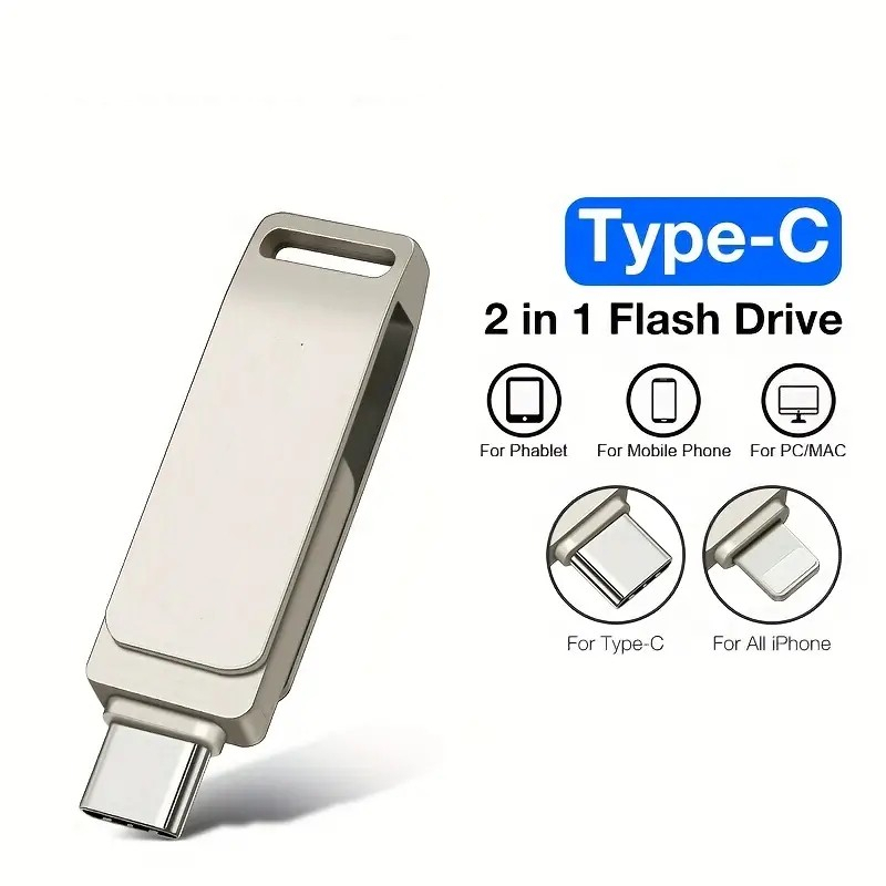 IPHONE Flashdrive 2in1 Baru Untuk ios Type-c Android Flashdisk SD card Untuk Iphone11 12 14 pro USB Drive