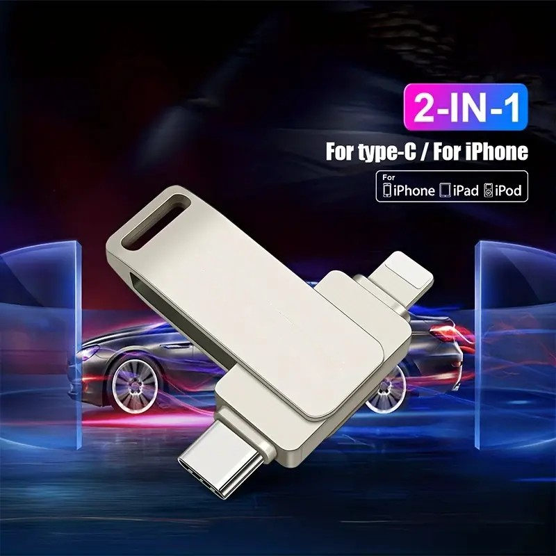 IPHONE Flashdrive 2in1 Baru Untuk ios Type-c Android Flashdisk SD card Untuk Iphone11 12 14 pro USB Drive