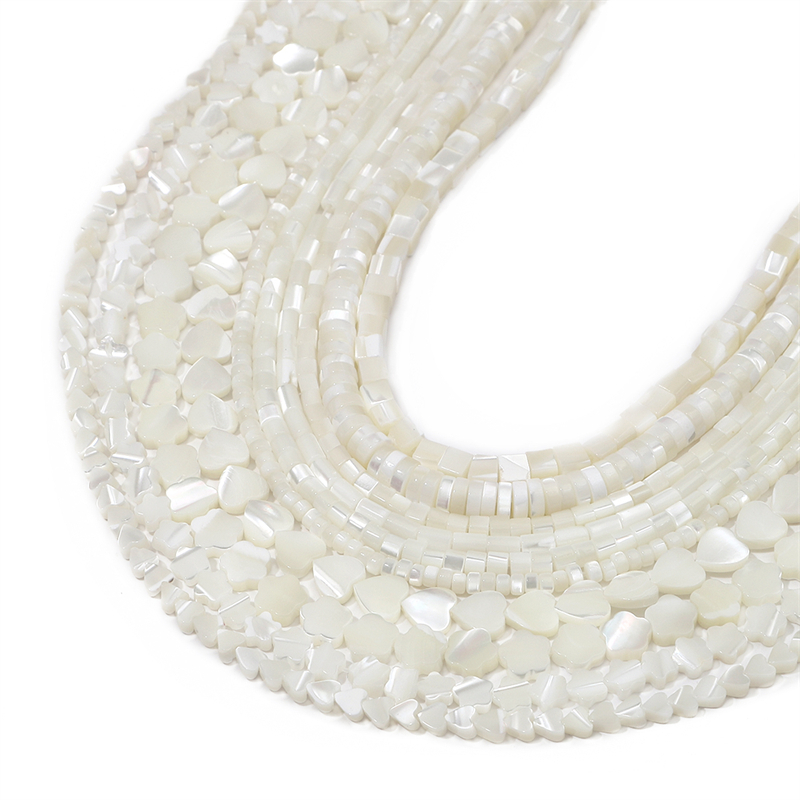 Manik-manik Shell Alami Bunga Persegi Jantung Pesona Manik-Manik Longgar Spacer Beads Untuk Gelang Kalung DIY Membuat Perhiasan Manik-Manik Aksesoris