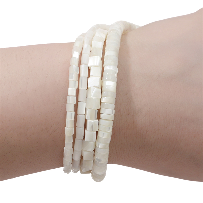 Manik-manik Shell Alami Bunga Persegi Jantung Pesona Manik-Manik Longgar Spacer Beads Untuk Gelang Kalung DIY Membuat Perhiasan Manik-Manik Aksesoris