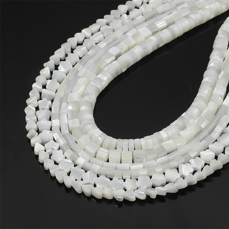 Manik-manik Shell Alami Bunga Persegi Jantung Pesona Manik-Manik Longgar Spacer Beads Untuk Gelang Kalung DIY Membuat Perhiasan Manik-Manik Aksesoris