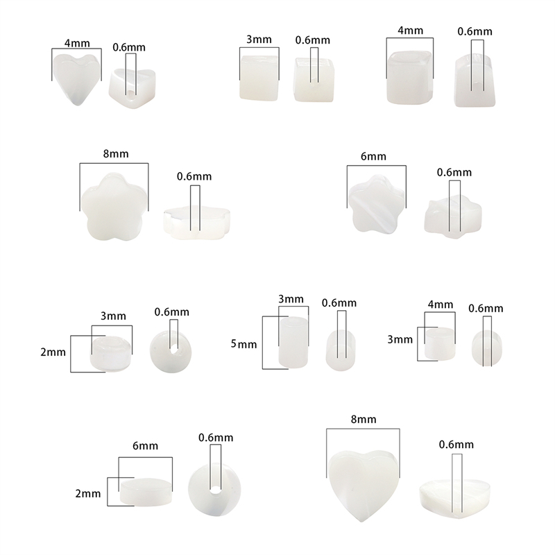Manik-manik Shell Alami Bunga Persegi Jantung Pesona Manik-Manik Longgar Spacer Beads Untuk Gelang Kalung DIY Membuat Perhiasan Manik-Manik Aksesoris