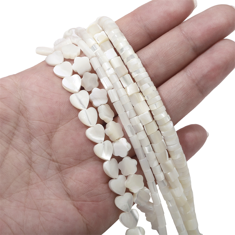 Manik-manik Shell Alami Bunga Persegi Jantung Pesona Manik-Manik Longgar Spacer Beads Untuk Gelang Kalung DIY Membuat Perhiasan Manik-Manik Aksesoris