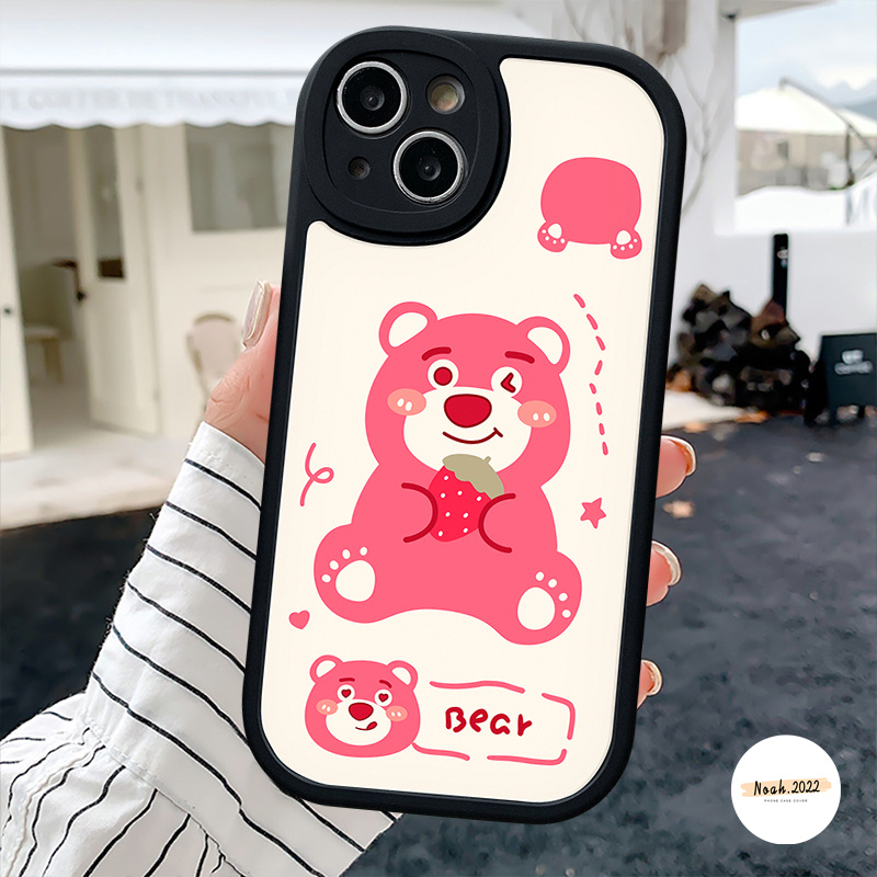 Fashion Cartoon Strawberry Bear Lotso Couple Casing For Infinix Smart 6 5 Hot 10s 11s 10T Hot 10 9 11 Play Infinix Note 8 Hot 10 Lite Cute Winnie The Pooh Soft Tpu Shockporoof Case