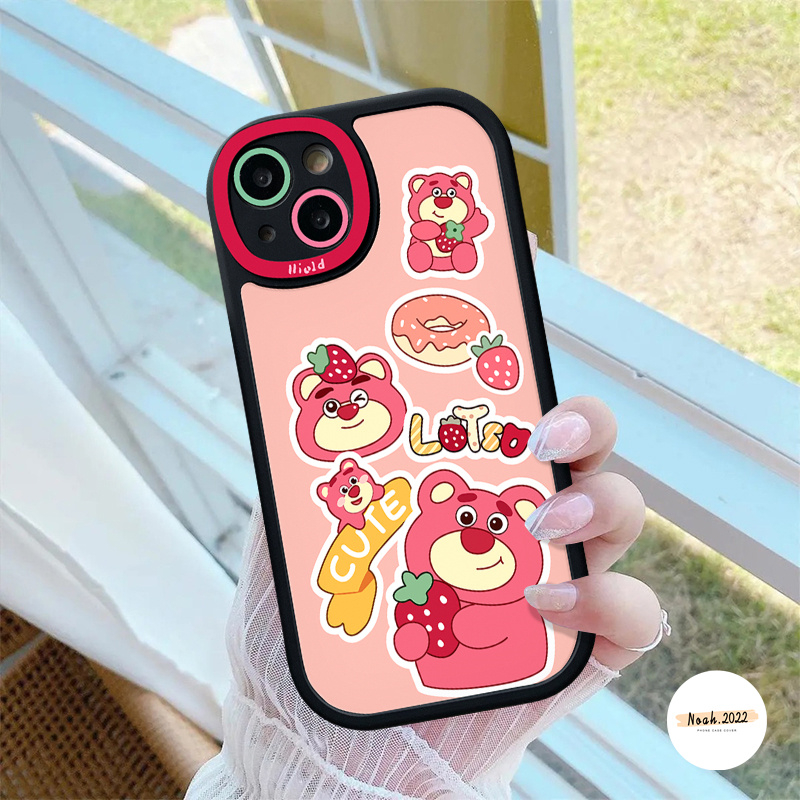 IPHONE Fashion Strawberry Bear Lovely Winnie The Pooh Soft Case Kompatibel Untuk Iphone11 12 13 14 Pro Max XR X XS Max7 6 6s 8 Plus SE 2020 Kartun Manyo Pasangan Shockporoof Cover