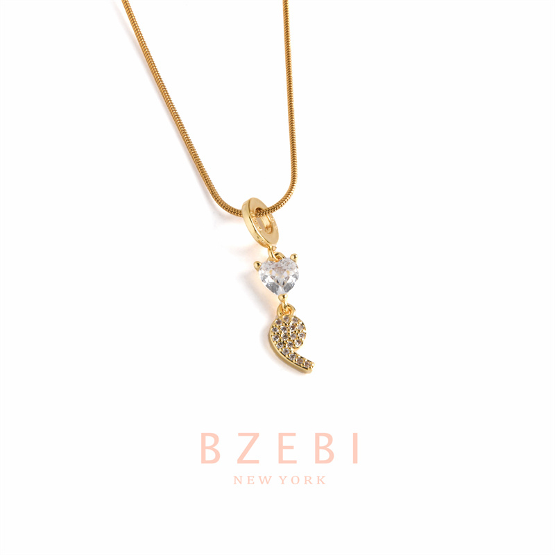Bzebi Kalung Emas 18k, Kalung Baja Titanium, Kalung Liontin Berlian, Anti Karat, Aksesoris Fashion Wanita Perhiasan Gaya Korea, Hadiah Ulang Tahun Dengan Kotak Eksklusif 1255n