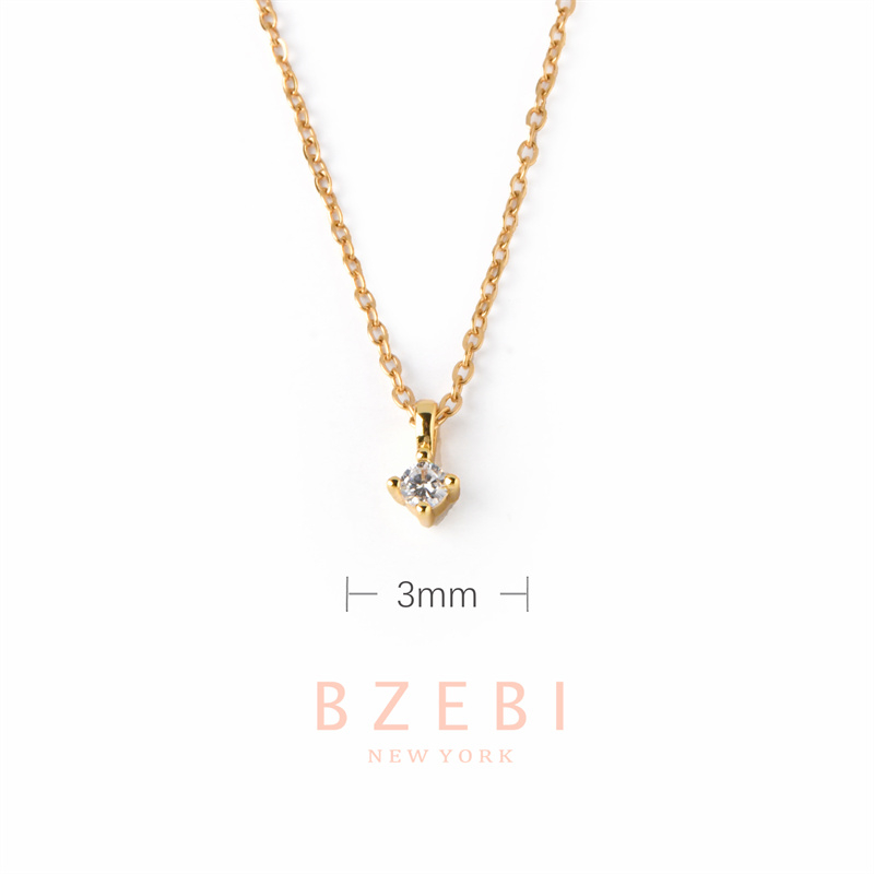 Bzebi Kalung Emas 18k, Kalung Baja Titanium, Kalung Liontin Berlian, Anti Karat, Aksesoris Fashion Wanita Perhiasan Gaya Korea, Hadiah Ulang Tahun Dengan Kotak Eksklusif 1256n