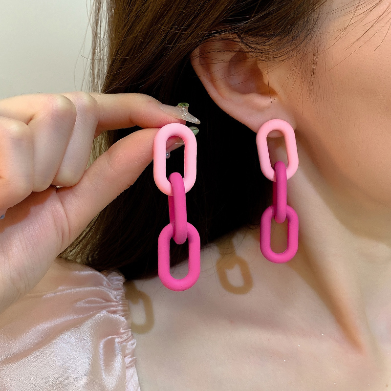 Anting Pink Anting love Mentah Anting Baru Y2K