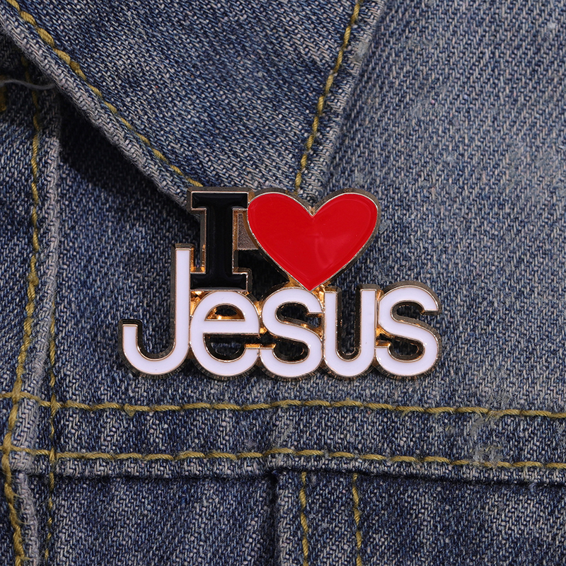 Yesus Menghemat Enamel Pin Kreatif I Cinta Yesus Teks Bros Kerah Lencana Klasik Perhiasan Hadiah Untuk Teman Anak