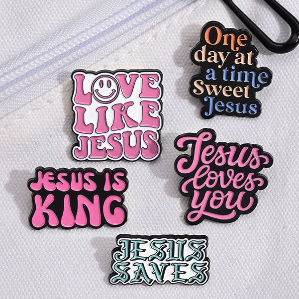 Yesus Menghemat Enamel Pin Kreatif I Cinta Yesus Teks Bros Kerah Lencana Klasik Perhiasan Hadiah Untuk Teman Anak