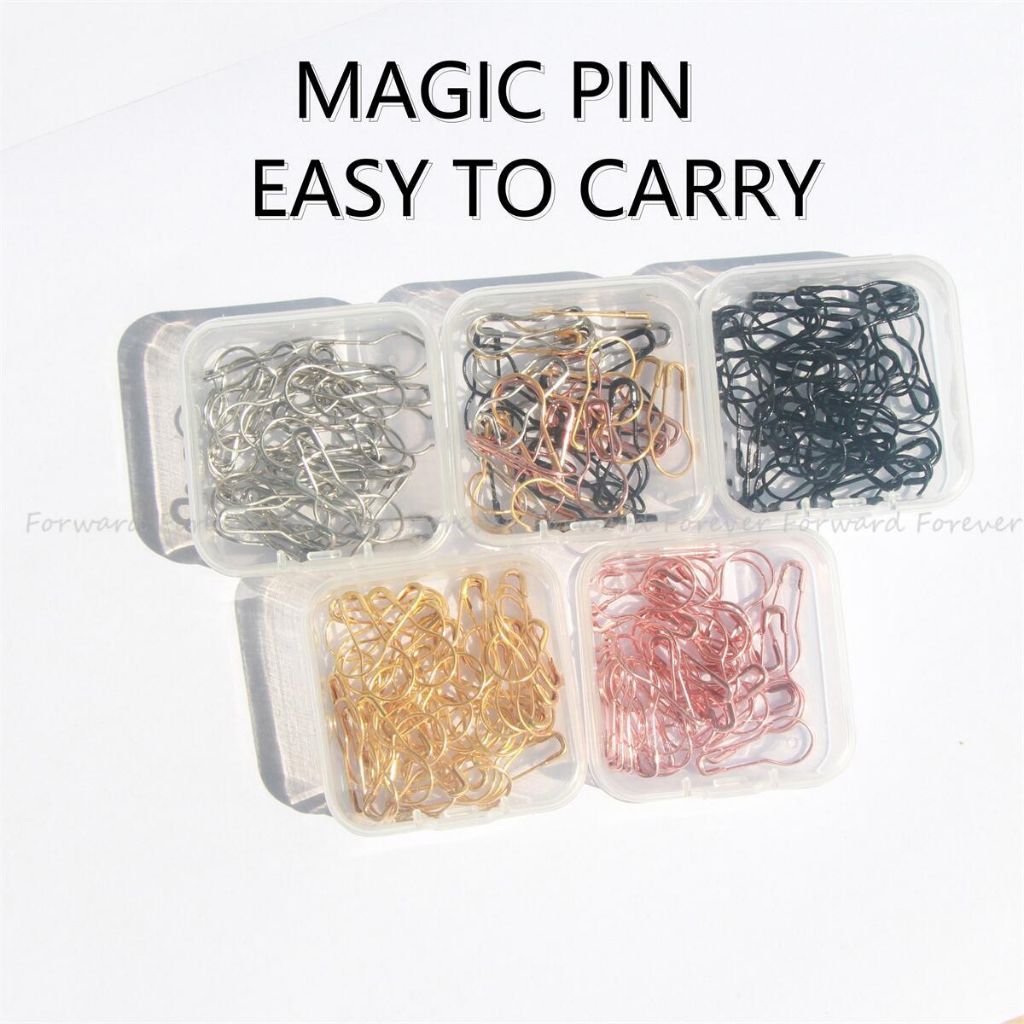 25pcs Dengan Wadah MAGIC BROOCH shawl PIN JARUM TUDUNG KERONGSANG