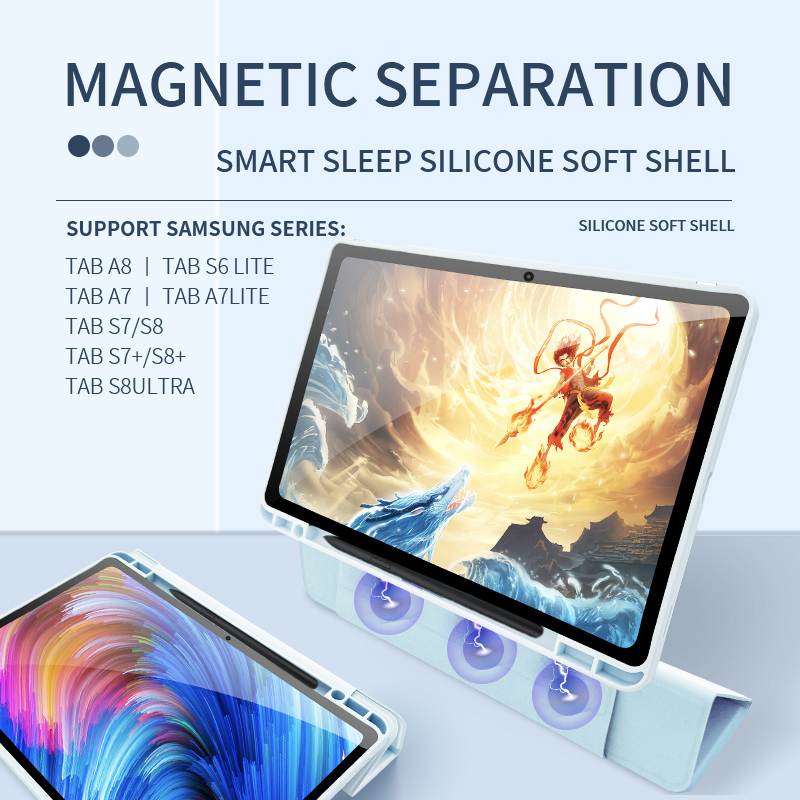 Untuk Samsung Galaxy Tab S8 S7 11.0&quot; SM-X700 SM-X706 X706B/U/N SM-T870 SM-T875 SM-T876B High End Akrilik Bening 2in1 Adsorpsi Magnetik Dilepas Berdiri Flip Tablet Case Pelindung