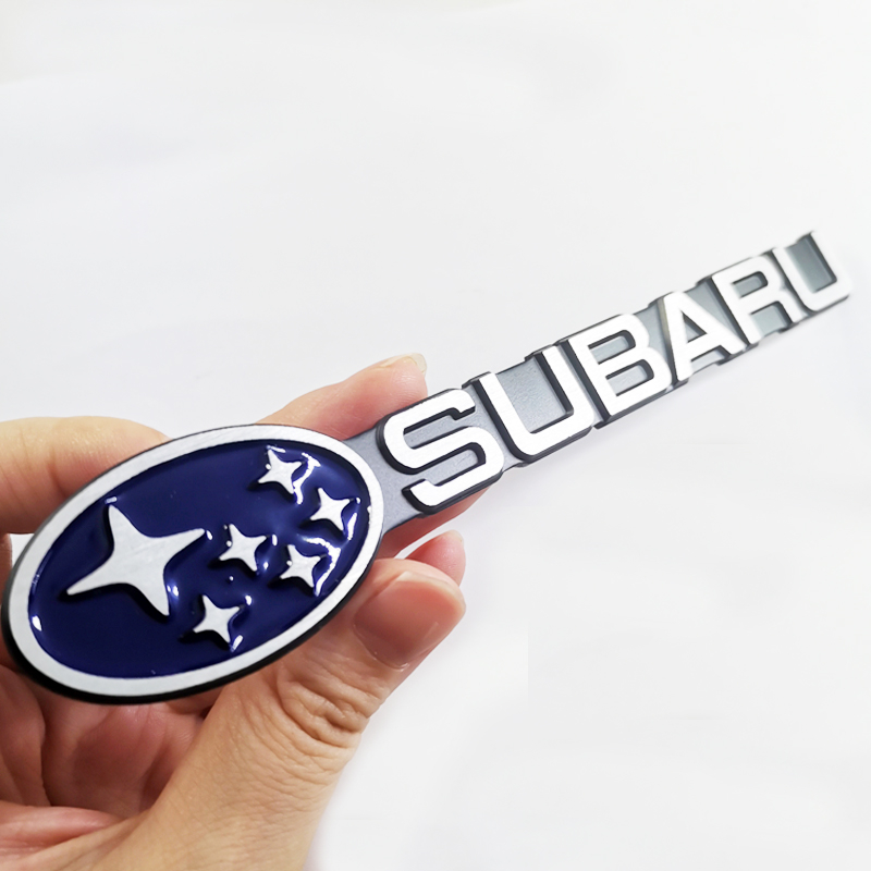 1x Logam SUBARU Huruf Logo Mobil Auto Rear Trunk Lid Emblem Badge Stiker Decal Pengganti SUBARU