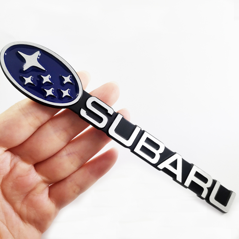 1x Logam SUBARU Huruf Logo Mobil Auto Rear Trunk Lid Emblem Badge Stiker Decal Pengganti SUBARU