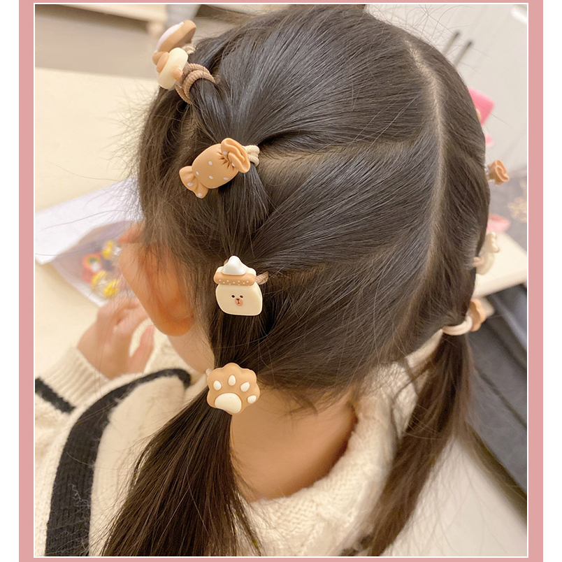 10pcs Anak-Anak Kartun Beruang Karet Gelang Rambut Karet Tidak Sakit Elastisitas Rambut Bagus Bayi Baby Hair Band Tali Rambut Wanita