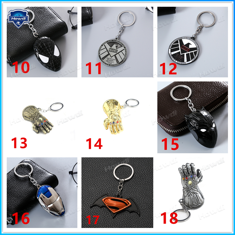 Marvel DC The Avengers Iron Man Spiderman Captain America Justice League fashion keychains