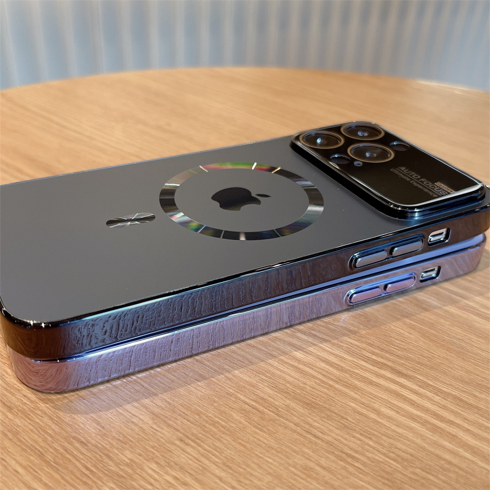 Luxury nano matte magnetic suction advanced mobile phone case for iphone 14 13 12 Pro max metal anti-drop with camera protective film