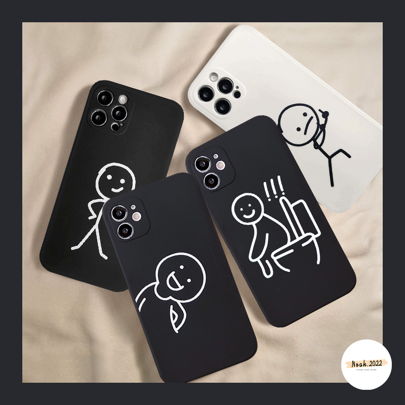 Case Untuk OPPO A17 A17K A57 A78 A76 A96 A16 A12 A58 A55 A16K A5s A15 A7 A77 A74 A54 A95 A36 A11K A5 A53 A9 A11 A1K A3S Reno 8T 7 6 4F 5F Stickman Lucu Soft TPU Sarung Shockproof