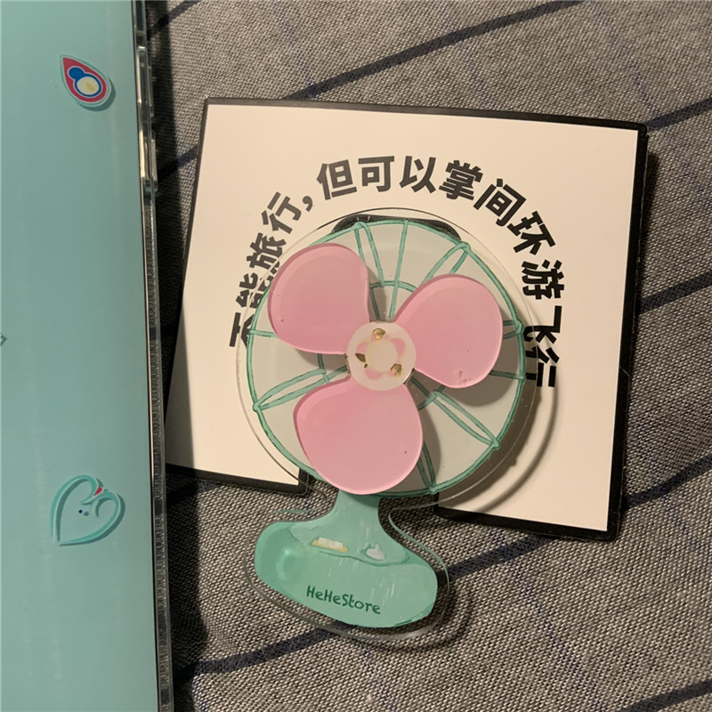 Ins Korea 3D Rotate Fan Bracket Phone Grip Tok Cute Griptok Holder Ring Untuk iPhone 14aksesoris Universal Folable Phone Stand