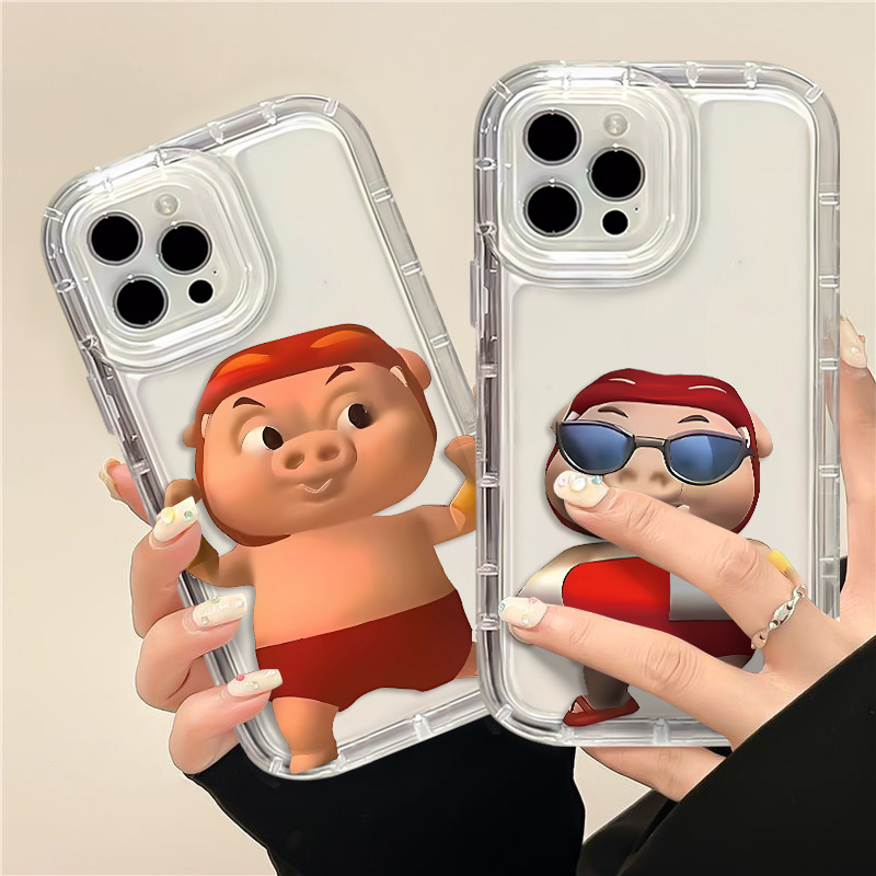 IPHONE Soft Case Silikon Lucu Kompatibel Untuk Iphone14 13 11 12 Pro XS Max X Xr7 +8Plus Casing Ponsel Pasangan Babi TPU Shockproof Cover