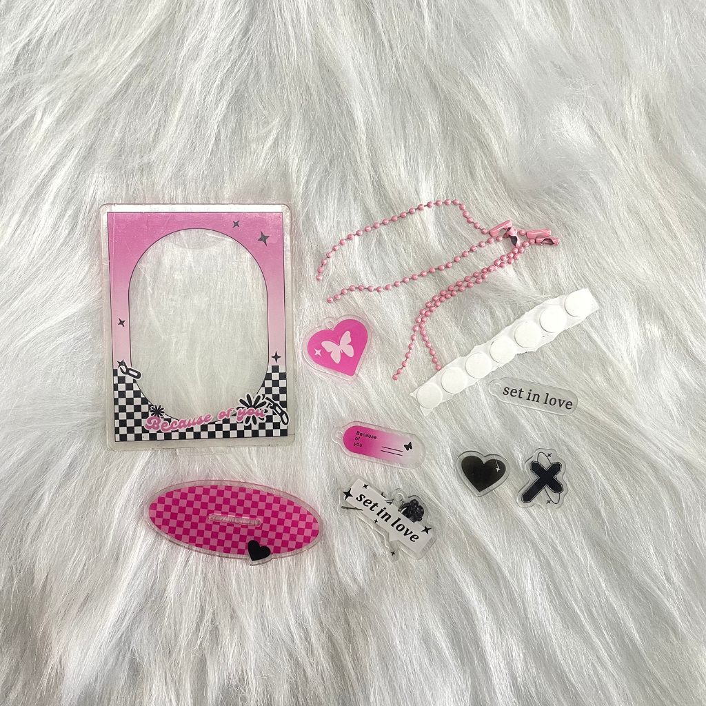 Sweet Cool Card Holder Tempat Penyimpanan Kartu Akrilik 3inch Untuk Idola Photocard Display Frame Dekorasi Desktop Card Pelindung Case
