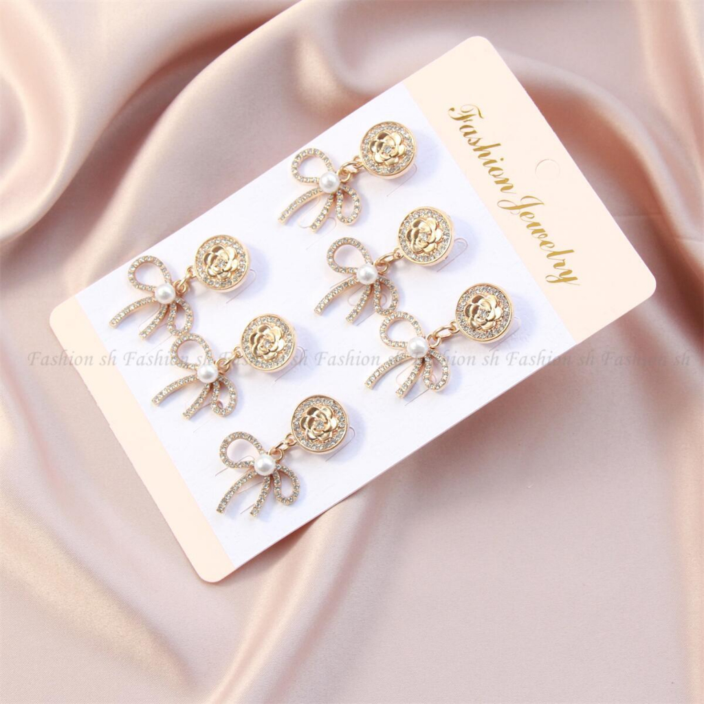 6pc Bros Bahu Pin High Quality Korea pearl and oil paint Pin