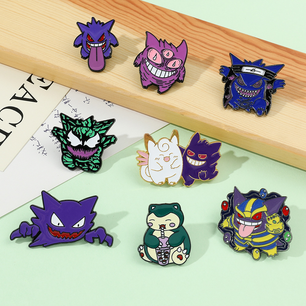 Kawaii Game Anime Gengar Enamel Pin Kartun Gengar Bros Lencana Logam Ransel Dekorasi Perhiasan Hadiah Untuk Penggemar Anak-Anak