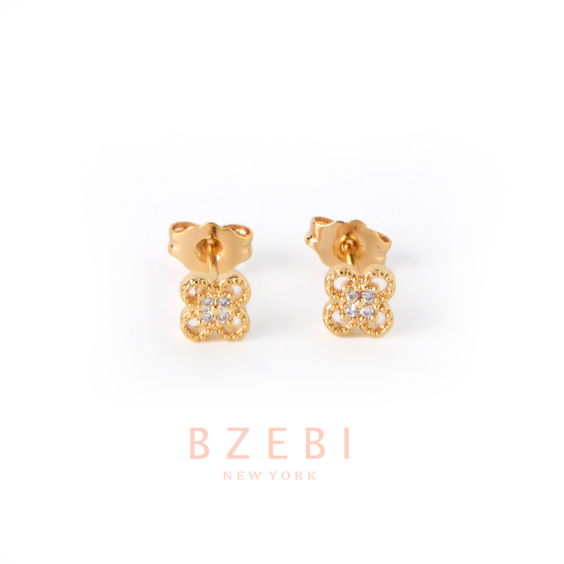 Anting Emas Berlian BZEBI 18k Anti Karat Korean Style Aksesoris Fashion Wanita Aksesoris Harian Perhiasan Premium Hadiah Ultah Dengan Box Exclusive 1018e