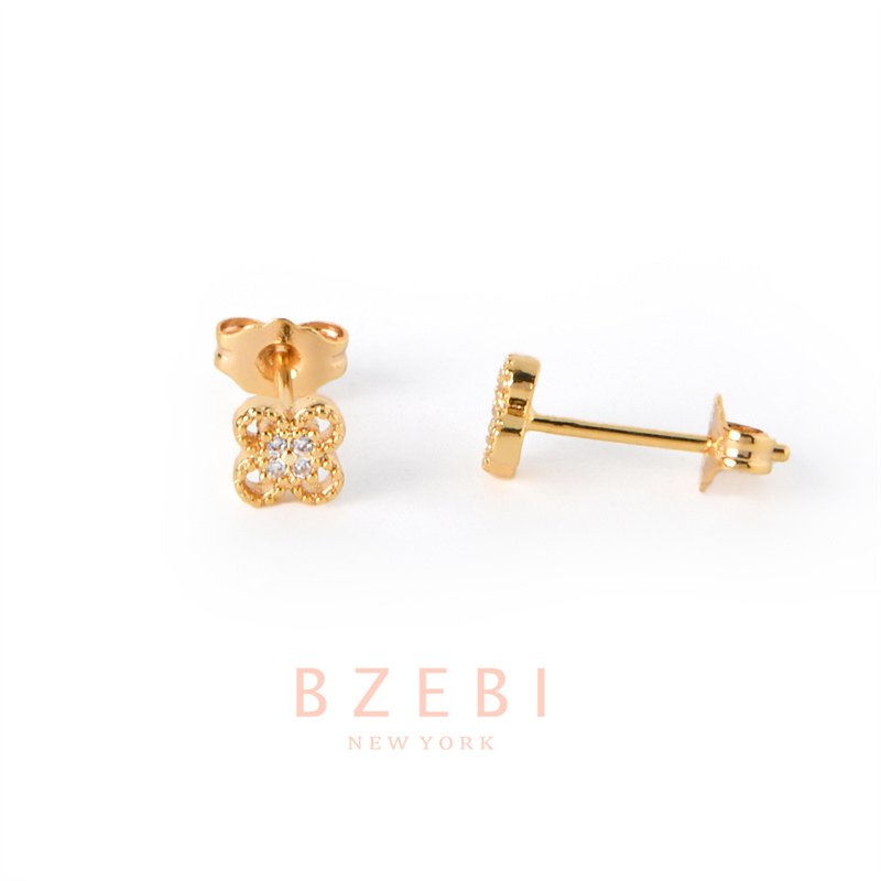 Anting Emas Berlian BZEBI 18k Anti Karat Korean Style Aksesoris Fashion Wanita Aksesoris Harian Perhiasan Premium Hadiah Ultah Dengan Box Exclusive 1018e