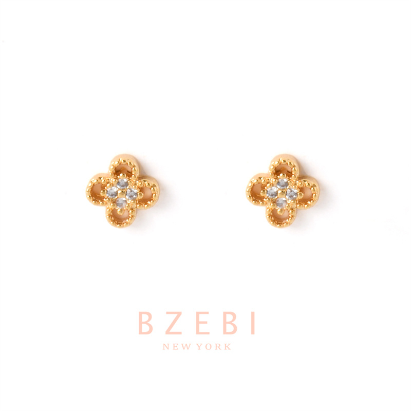 Anting Emas Berlian BZEBI 18k Anti Karat Korean Style Aksesoris Fashion Wanita Aksesoris Harian Perhiasan Premium Hadiah Ultah Dengan Box Exclusive 1018e