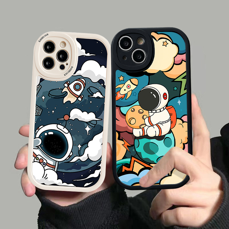 Casing Astronot NASA Bintang Trendy Realme C53 C55 10 Pro Plus C30 C15 C25 C21Y C12 C25Y 8 8i 9i C31 C35 C25s C1 GT C3 C21 C17 C20 8Pro 6i 5i 6 5s 5 6s Kartun Soft TPU Case