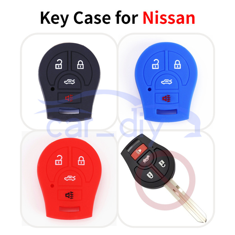 Kasus Kunci Silikon Penutup Jarak Jauh Mobil Gantungan Untuk Nissan Livina March Sunny Sylphy Tiida Cangkang Pelindung Car Remote Key Case