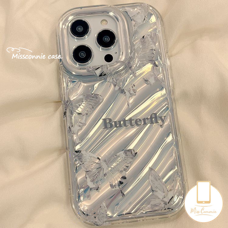 Casing Ponsel Bening Kompatibel Untuk IPhone 7Plus 8Plus XR X XS Max 6 6s 7 8 Plus 11 13 12 Pro Max 14 Pro Max INS Butterfly Transparan TPU Lembut Shockproof Back Cover