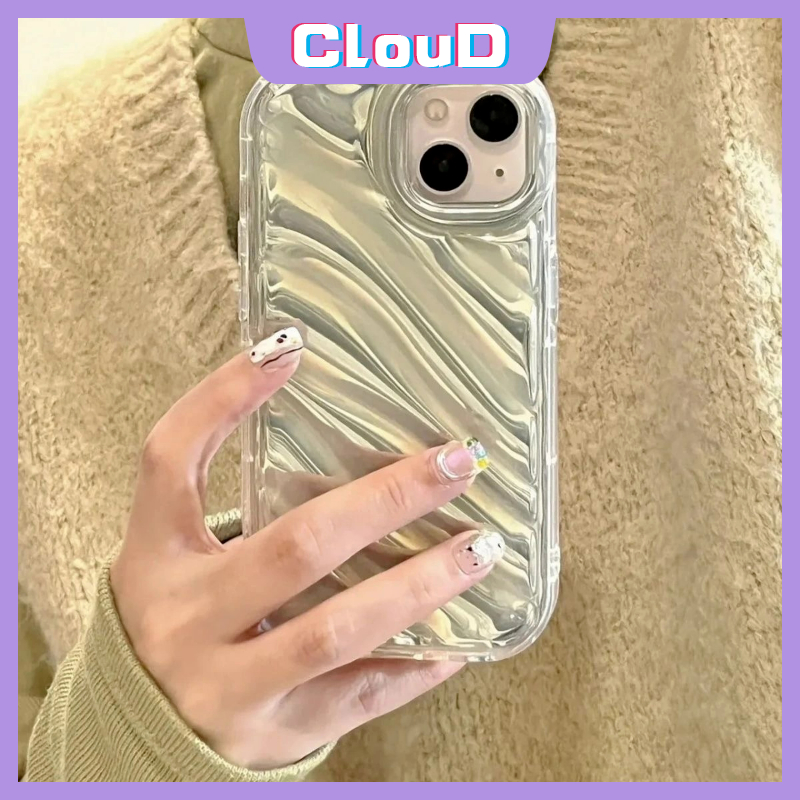 IPHONE Casing Ponsel Kartu Laser Mempesona Simple Mewah Kompatibel Untuk Iphone11 13 12 14 Pro MAX 7Plus XR X7 8 6 6S Plus XS MAX SE 2020motif Korgasi Stereo 3D Kreatif Soft Cover