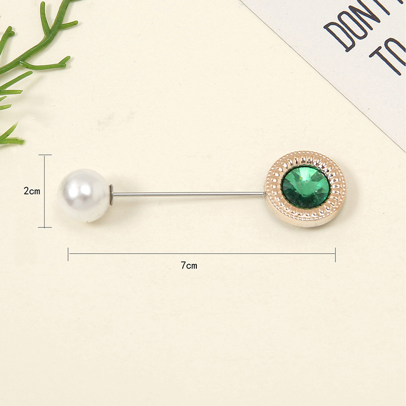 1pc Fashion Berlian Imitasi Bros Jilbab pin Aksesoris Wanita anti Silau sweater Kerah Panjang pin